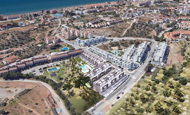 Moderní řadové domy 4+kk (3 ložnice), 140 – 150 m², zahrady, terasy a solária, pěší dostupnost pláže